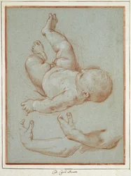 The Infant Romulus and two studies of a man